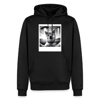 Shiba Inu Dog Dad Mom Funny Graphic Selfie UFOs We - Männer Premium Bio Hoodie - Schwarz - Vorne - Nico (187cm)