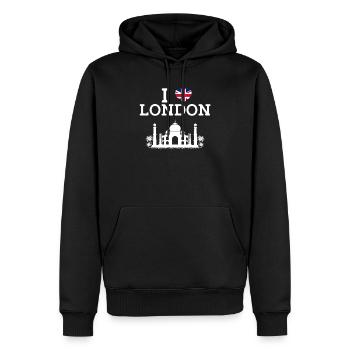 I Love London Taj Mahal Cool Paris France Drapeau - Sweat à capuche Premium bio Homme - noir - Devant - Nico (187cm)