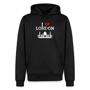 I Love London Taj Mahal Fun Cool Paris France Drapeau - Sweat à capuche Premium bio Homme - noir - Devant - Nico (187cm)