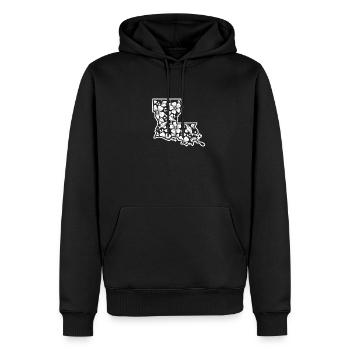 Louisiane Imprimé floral États-Unis État américain - Sweat à capuche Premium bio Homme - noir - Devant - Nico (187cm)
