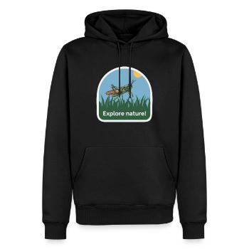SAUTERELLE - Sweat à capuche Premium bio Homme - noir - Devant - Nico (187cm)