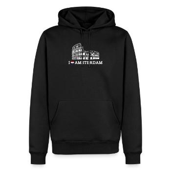 I Love Netherlands Amsterdam Herz Flagge Kolosseum - Männer Premium Bio Hoodie - Schwarz - Vorne - Nico (187cm)