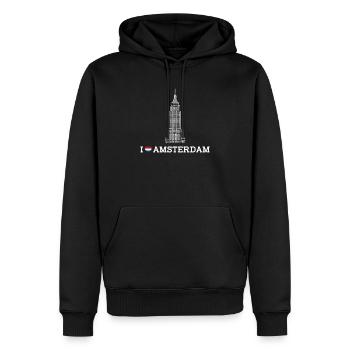 Empire Building Netherland I Love Amsterdam Flagge - Männer Premium Bio Hoodie - Schwarz - Vorne - Nico (187cm)