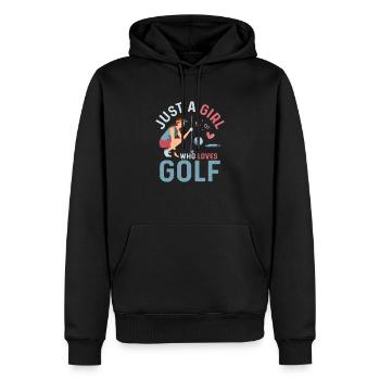 Juste une fille qui aime le golf Golfeur - Sweat à capuche Premium bio Homme - noir - Devant - Nico (187cm)