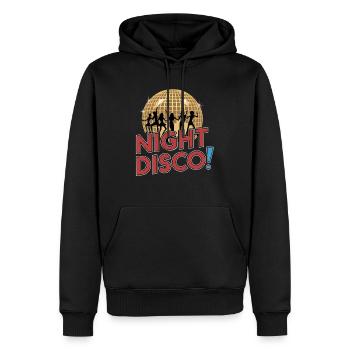 NACHT-DISCO - Männer Premium Bio Hoodie - Schwarz - Vorne - Nico (187cm)
