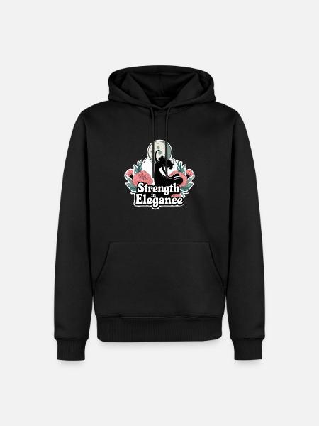 STRENGTH IN ELEGANCE - Men’s Premium Organic Hoodie - black
