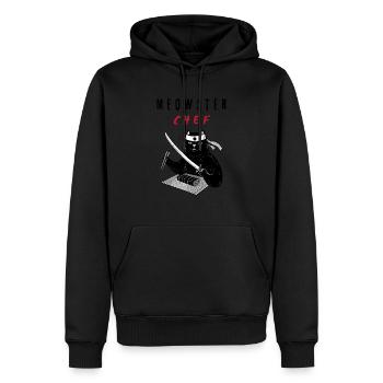 Katzenninja – Lautlos in der Küche unterwegs - Männer Premium Bio Hoodie - Schwarz - Vorne - Nico (187cm)