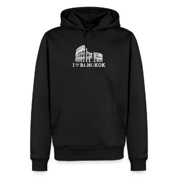 J’aime Bangkok Heart Flag Cool Bangkok Colosseum - Sweat à capuche Premium bio Homme - noir - Devant - Nico (187cm)