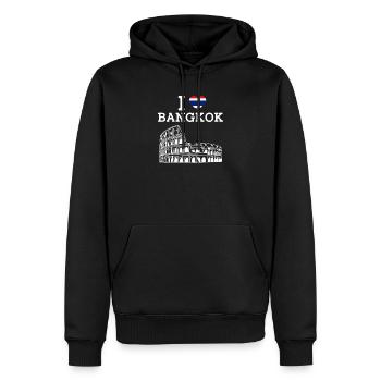 Ich liebe Bangkok Kolosseum Wortspiel Thailand Herz Flagge - Männer Premium Bio Hoodie - Schwarz - Vorne - Nico (187cm)