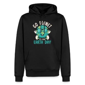 Go Planet It's Your Earth Day Environmental Planet - Männer Premium Bio Hoodie - Schwarz - Vorne - Nico (187cm)