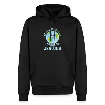 J’ai décidé de passer au vert Journée de la Terre - Sweat à capuche Premium bio Homme - noir - Devant - Nico (187cm)