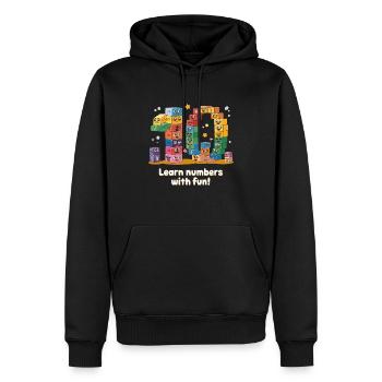 NOMBRE JOUR - Sweat à capuche Premium bio Homme - noir - Devant - Nico (187cm)