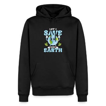 Let's Save Our Earth Earth Day Planet - Männer Premium Bio Hoodie - Schwarz - Vorne - Nico (187cm)