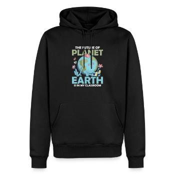 The Future Of Planet Earth Teacher Earth Day - Männer Premium Bio Hoodie - Schwarz - Vorne - Nico (187cm)