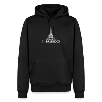 Amoureux de la Tour Eiffel Thaïlande J’aime Bangkok Drapeau - Sweat à capuche Premium bio Homme - noir - Devant - Nico (187cm)
