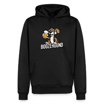 Boozehound Hund trinkt Bier zum Männertag - Männer Premium Bio Hoodie - Schwarz - Vorne - Nico (187cm)