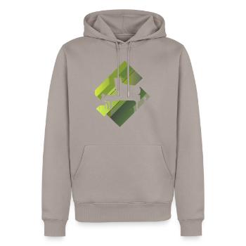 École de musique Pianiste - Sweat à capuche Premium bio Homme - taupe - Devant - Nico (187cm)