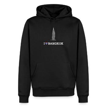 J’aime Bangkok Thaïlande Cool Empire Lover Drapeau Jeu de mots - Sweat à capuche Premium bio Homme - noir - Devant - Nico (187cm)