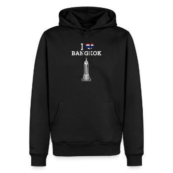 Drapeau de la Thaïlande Coeur J’aime Bangkok Cool Empire Jeu de mots - Sweat à capuche Premium bio Homme - noir - Devant - Nico (187cm)