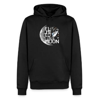 Un astronaute s’envole vers la lune Un astronaute s’envole vers la lune - Sweat à capuche Premium bio Homme - noir - Devant - Nico (187cm)