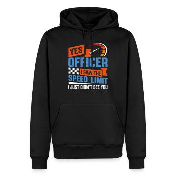 Witziges Speed Limit Polizei Spruchmotiv - Männer Premium Bio Hoodie - Schwarz - Vorne - Nico (187cm)