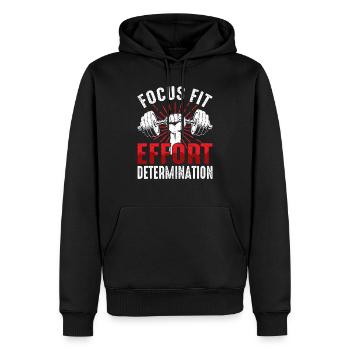 Concentration et détermination Forme physique Motivation - Sweat à capuche Premium bio Homme - noir - Devant - Nico (187cm)