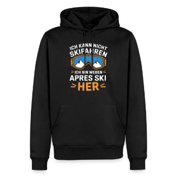 Kann Nicht Skifahren Bin Wegen Apres Ski Hier Herr - Männer Premium Bio Hoodie - Schwarz - Vorne - Nico (187cm)