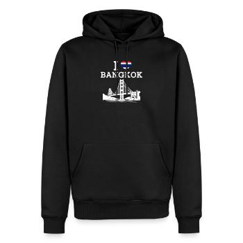 Ich liebe Bangkok Thailand Golden Gate Brücke Flagge - Männer Premium Bio Hoodie - Schwarz - Vorne - Nico (187cm)