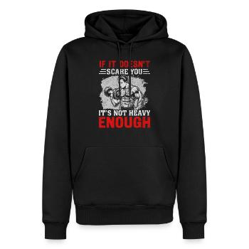 Keine Angst vor schweren Gewichten - Männer Premium Bio Hoodie - Schwarz - Vorne - Nico (187cm)