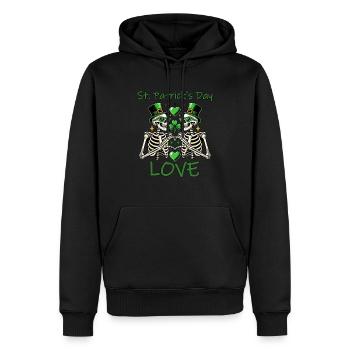 St. Patrick's Day Love - Skelett Herzen Design - Männer Premium Bio Hoodie - Schwarz - Vorne - Nico (187cm)