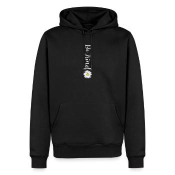 Be Kind Daisy Flower Citation inspirante Be Kind - Sweat à capuche Premium bio Homme - noir - Devant - Nico (187cm)