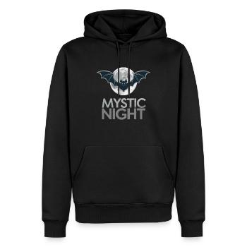 BAT MYSTIC NIGHT - Men’s Premium Organic Hoodie - black - Front - Nico (187cm)