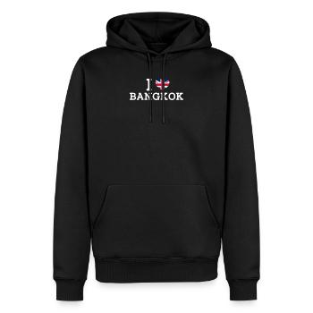 I Love Bangkok Cool UK Wrong Flag Heart Lover Pun - Men’s Premium Organic Hoodie - black - Front - Nico (187cm)