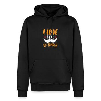 FETE DES PERES - Sweat à capuche Premium bio Homme - noir - Devant - Nico (187cm)
