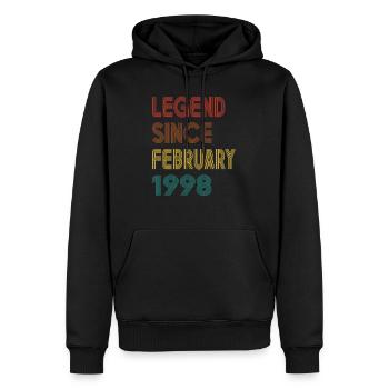 Légende Depuis Février 1998 Hommes Femmes Millésime 1998 - Sweat à capuche Premium bio Homme - noir - Devant - Nico (187cm)