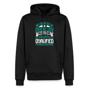 Conception de graduation en psychologie drôle - Sweat à capuche Premium bio Homme - noir - Devant - Nico (187cm)