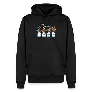 Mom Amazing Loving Caring Strong Floral Design - Männer Premium Bio Hoodie - Schwarz - Vorne - Nico (187cm)