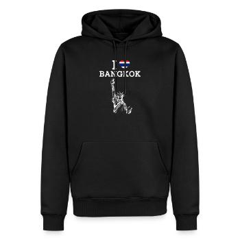 I Love Bangkok Cool Statue Of Liberty Lover Flagge - Männer Premium Bio Hoodie - Schwarz - Vorne - Nico (187cm)
