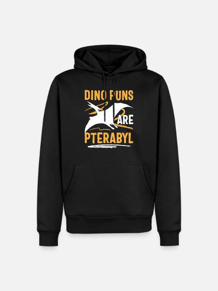 Funny Dino Pun Pterodactyl - Men’s Premium Organic Hoodie - black