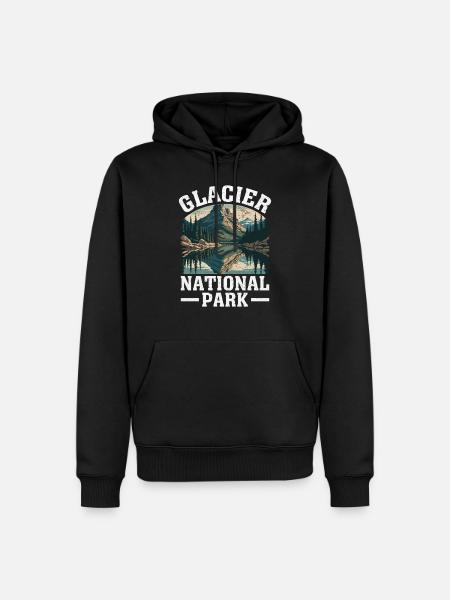 Glacier National Park Nature Design - Men’s Premium Organic Hoodie - black