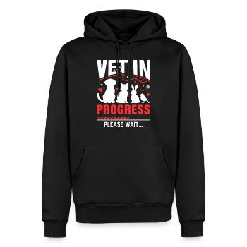 Vétérinaire en formation Lustig - Sweat à capuche Premium bio Homme - noir - Devant - Nico (187cm)