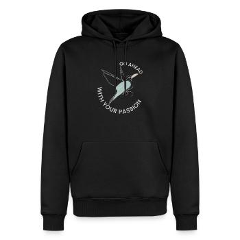 Design inspirant de colibri - Sweat à capuche Premium bio Homme - noir - Devant - Nico (187cm)