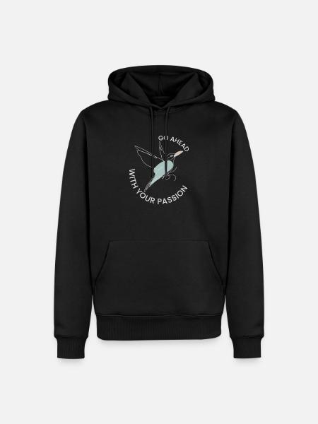 Inspirational Hummingbird Design - Men’s Premium Organic Hoodie - black