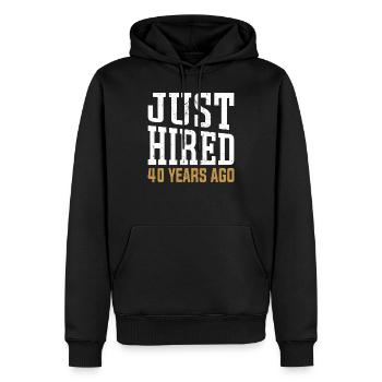 Vient d’être embauché il y a 40 ans – Design d’anniversaire amusant - Sweat à capuche Premium bio Homme - noir - Devant - Nico (187cm)