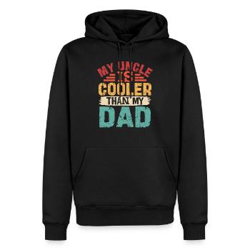 Mein Onkel ist cooler als mein Vater - Männer Premium Bio Hoodie - Schwarz - Vorne - Nico (187cm)