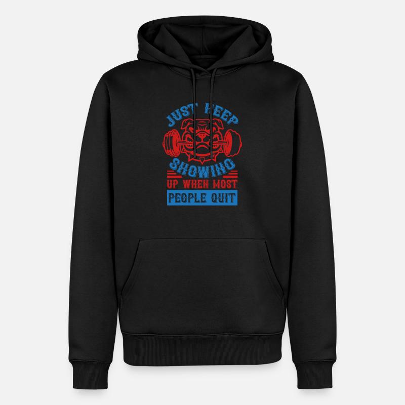 get strong - Männer Premium Bio Hoodie - Schwarz