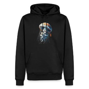 Méduse rétro vintage méduse esthétique japonaise - Sweat à capuche Premium bio Homme - noir - Devant - Nico (187cm)