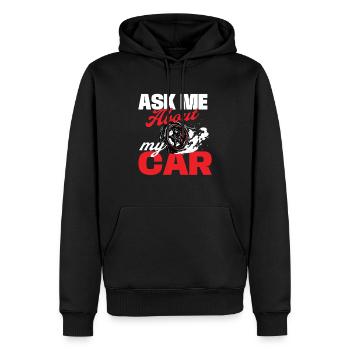 Ask Me About My Car - Auto Mechanic Car Lover - Men’s Premium Organic Hoodie - black - Front - Nico (187cm)