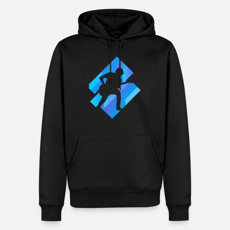 Guitariste Basser Hardrock - Sweat à capuche Premium bio Homme - noir