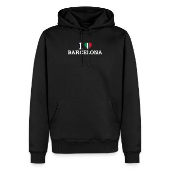 I Love Barcelona Cool Wrong Flag Italy Lover Heart - Männer Premium Bio Hoodie - Schwarz - Vorne - Nico (187cm)